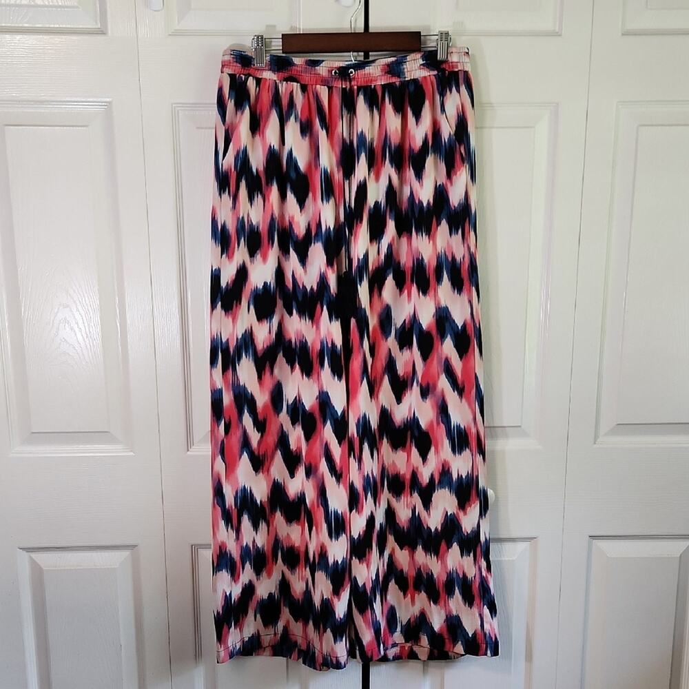 Vintage Notations Colorful Pull On Pants Size 1Xโ Festival Tassels Wide Leg Boho